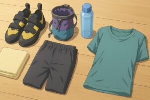 クライミングシューズやチョークバッグなど初心者用ボルダリング装備の一覧画像