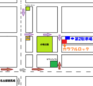 港北駅方面からの車でのアクセス
