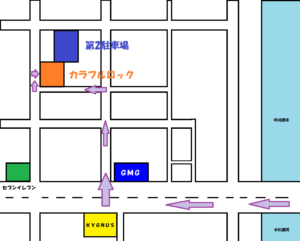 東海通方面からの車でのアクセス