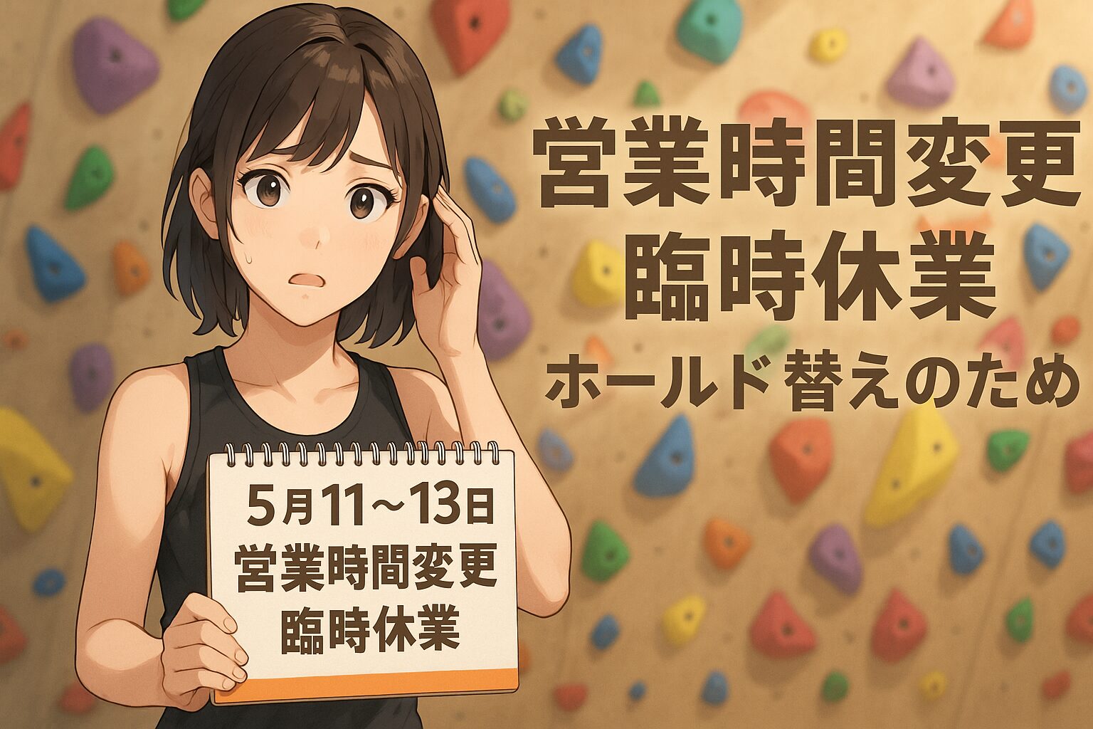 【5/11〜5/13】営業時間変更・臨時休業のお知らせ|ホールド替え実施のため