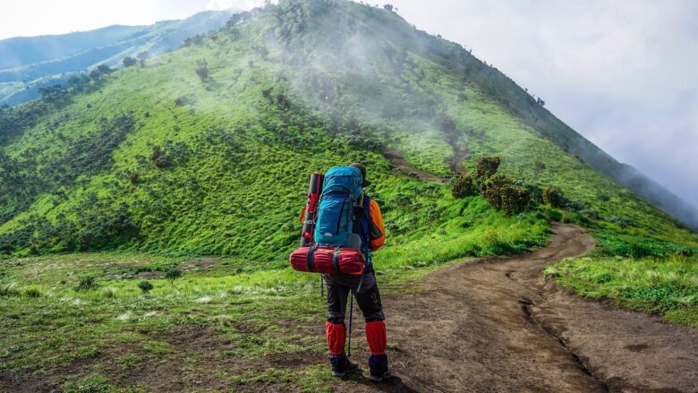 登山の下りで膝にかかる荷重