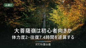 大菩薩嶺の登山は初心者向き？体力度2・往復7.4時間を上日川峠から逆算する