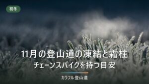 11月の登山で凍結はいつから？霜柱とチェーンスパイクを持つ標高の目安を早見表で判断