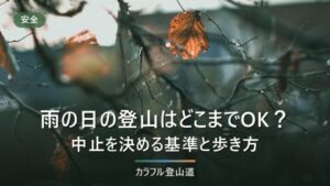 雨の日の登山はどこまでOK？中止を決める4条件と3回の判断タイミング、降られたときの歩き方