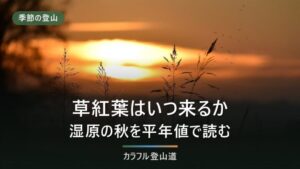 草紅葉とは何か｜尾瀬・会津駒ヶ岳の平年目安と桧枝岐9月の平年値で決める服装