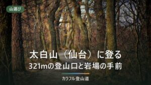 太白山（仙台市）の登山｜標高320.7m・山頂まで目安30分と「禁止」の噂の確かめ方