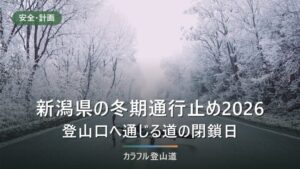 新潟県の冬期通行止め2026｜枝折峠（国道352号）は未発表、過去3年は11月4〜6日